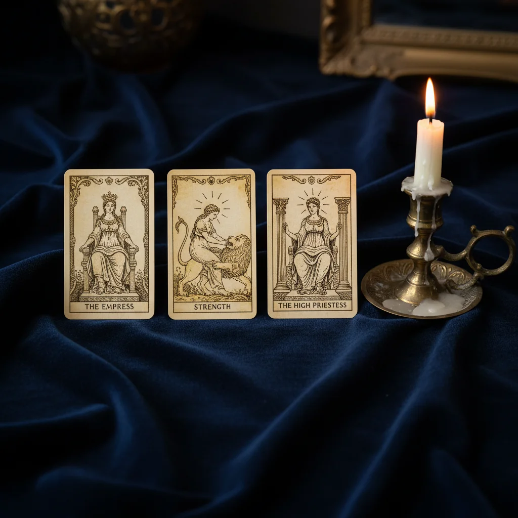 Tirada de tres cartas — pasado, presente y futuro